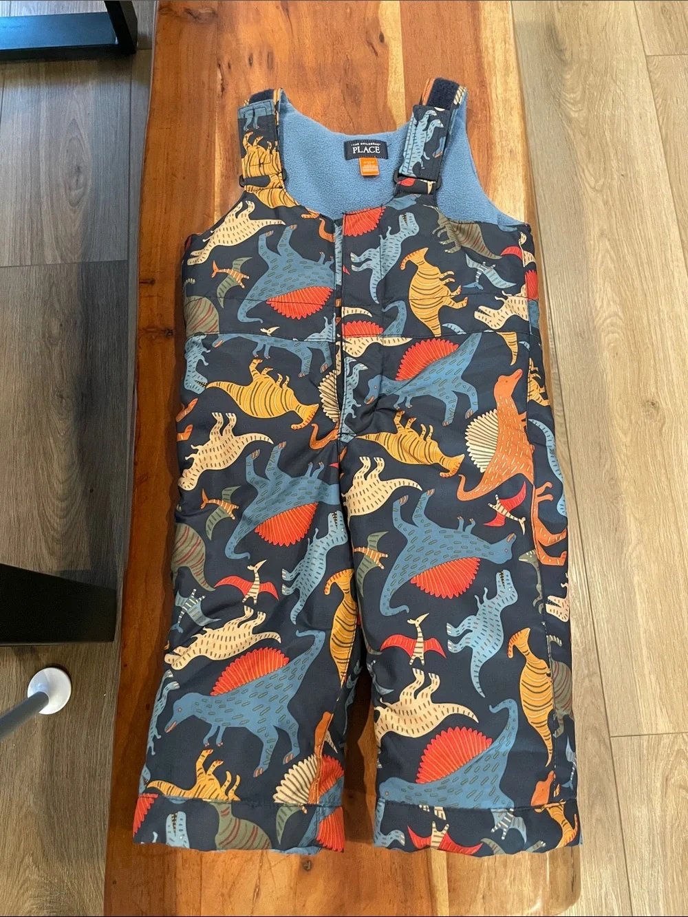 The Children's Place Navy Dino-Print Insulated Snow Bibs